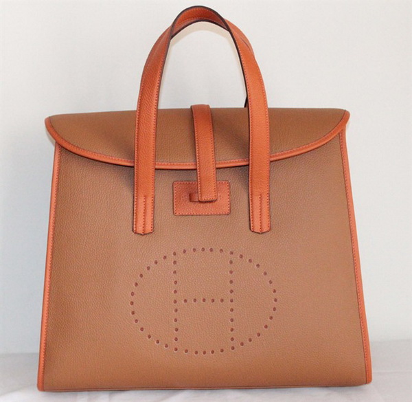 Best Hermes FeuDou Bag Light Coffee 509095 - Click Image to Close